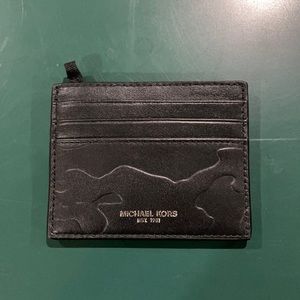 Michael Kors Card Holder Embossed Camo Black